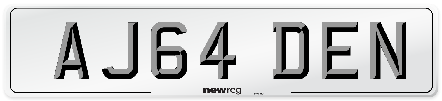 AJ64 DEN Number Plate from New Reg